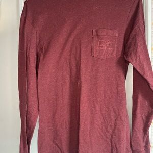 Vineyard Vines Men's Maroon Long Sleeve Shirt